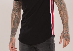 T-shirt en coton à manches courtes T-shirt tactique à col rond pour homme Chemise de base T-shirt à demi-manches dans l'ourlet rond - Product Image 4