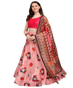 Vêtements de mariage georgette soie impression travail lehenga choli avec feuille d'impression dupatta prix de gros textile vêtement - Product Image 5