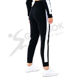 High Quality Women's <b>Black</b> Tracksuit Set New Arrival Quick-Drying Breathable Gym Joggers with <b>Zip</b> <b>Hoodie</b> Solid Pattern - Product Image 6