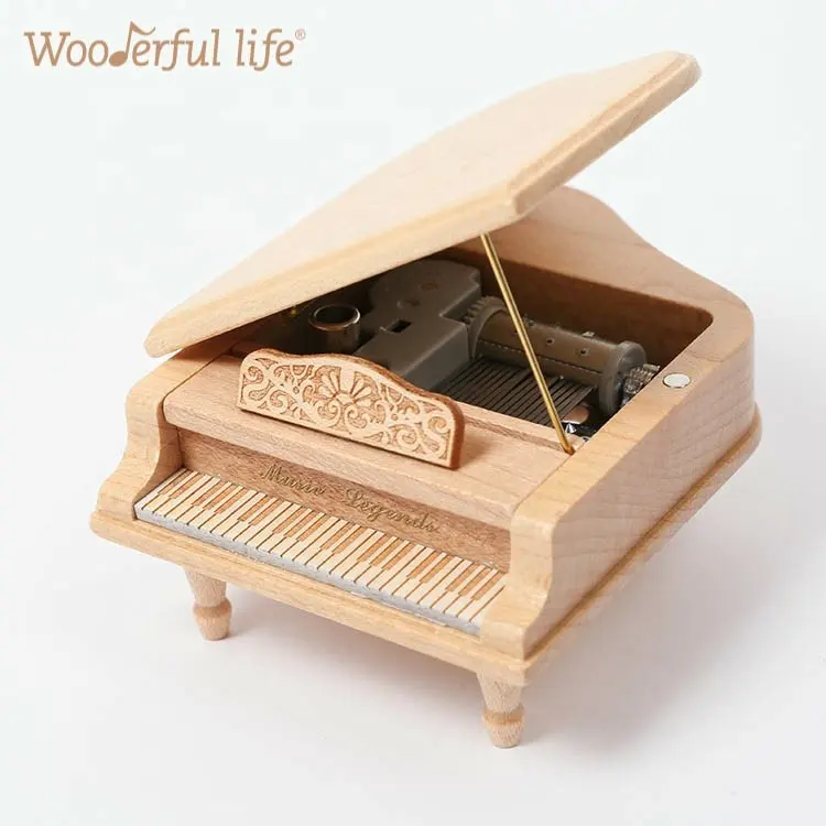 [1] Wholesale Wooden Music Box Piano small music box