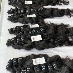 Cambodian Straight Human Hair Extension Bundle Wholesale Vendors, Cuticle Aligned Remy Hair Extensions Curly Wave Hair Bundles - Product Image 4