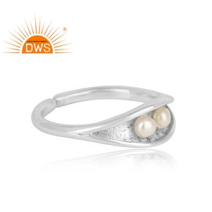 Anillo de Piedra Preciosa Seedpod, Anillo Ajustable de Plata de Ley Maciza India, Fabricante de Joyería, Colección Clásica - Product Image 3