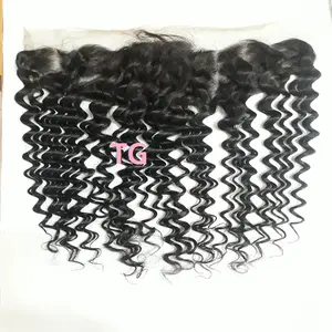 Indian hair vendors 100% pure virgin natural curly frontal human hair extension