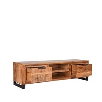 Meuble TV Lazo en bois massif, style industriel moderne, fait main, finition personnalisée pour appartement, salon, salle à manger, entrée, hôtel, chambre à coucher