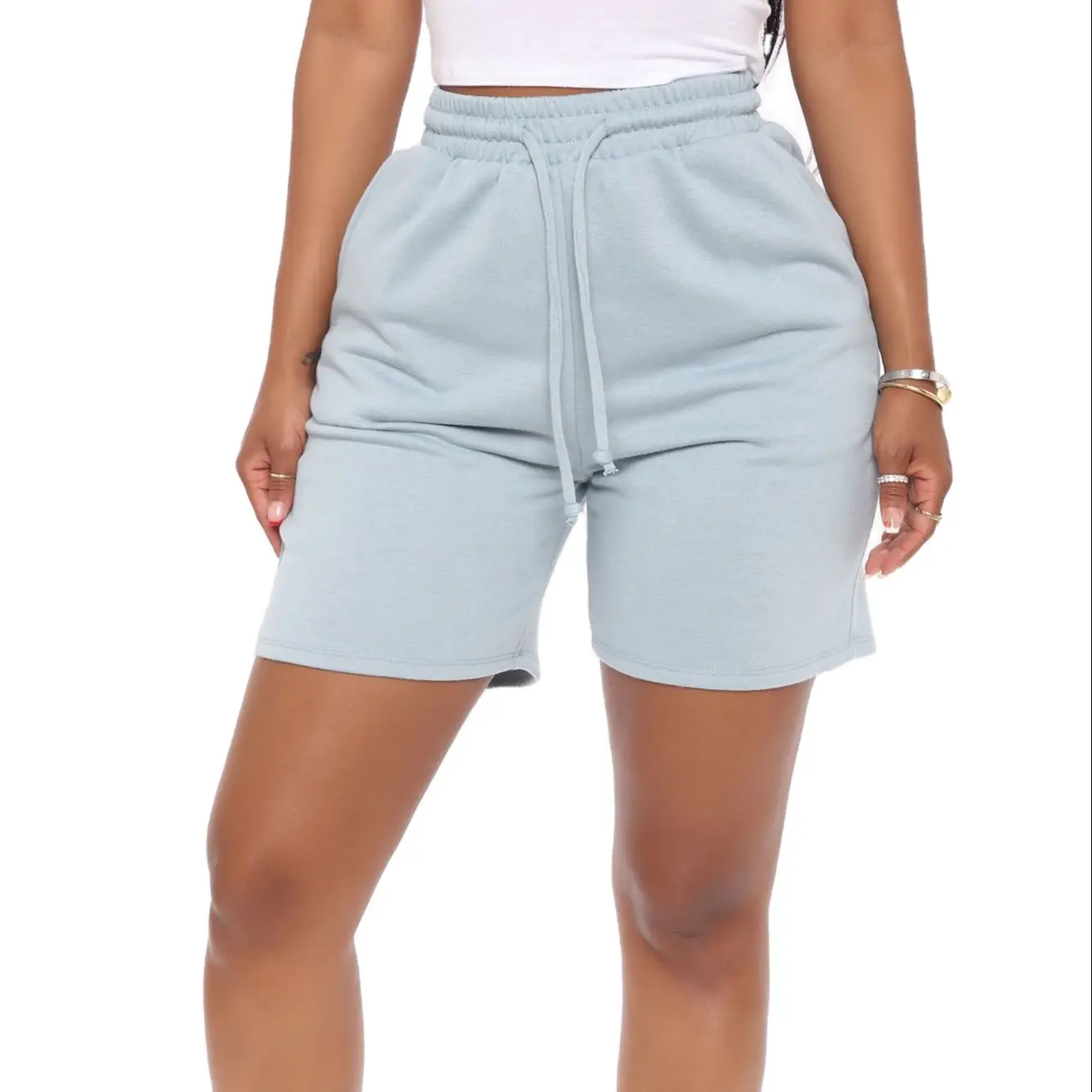 Newest Summer Multi Colors Women High Waist Sportswear Sweat Shorts For Women Fleece Shorts
