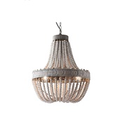 Lustre perlé en bois bleu pour décor de salon à la maison