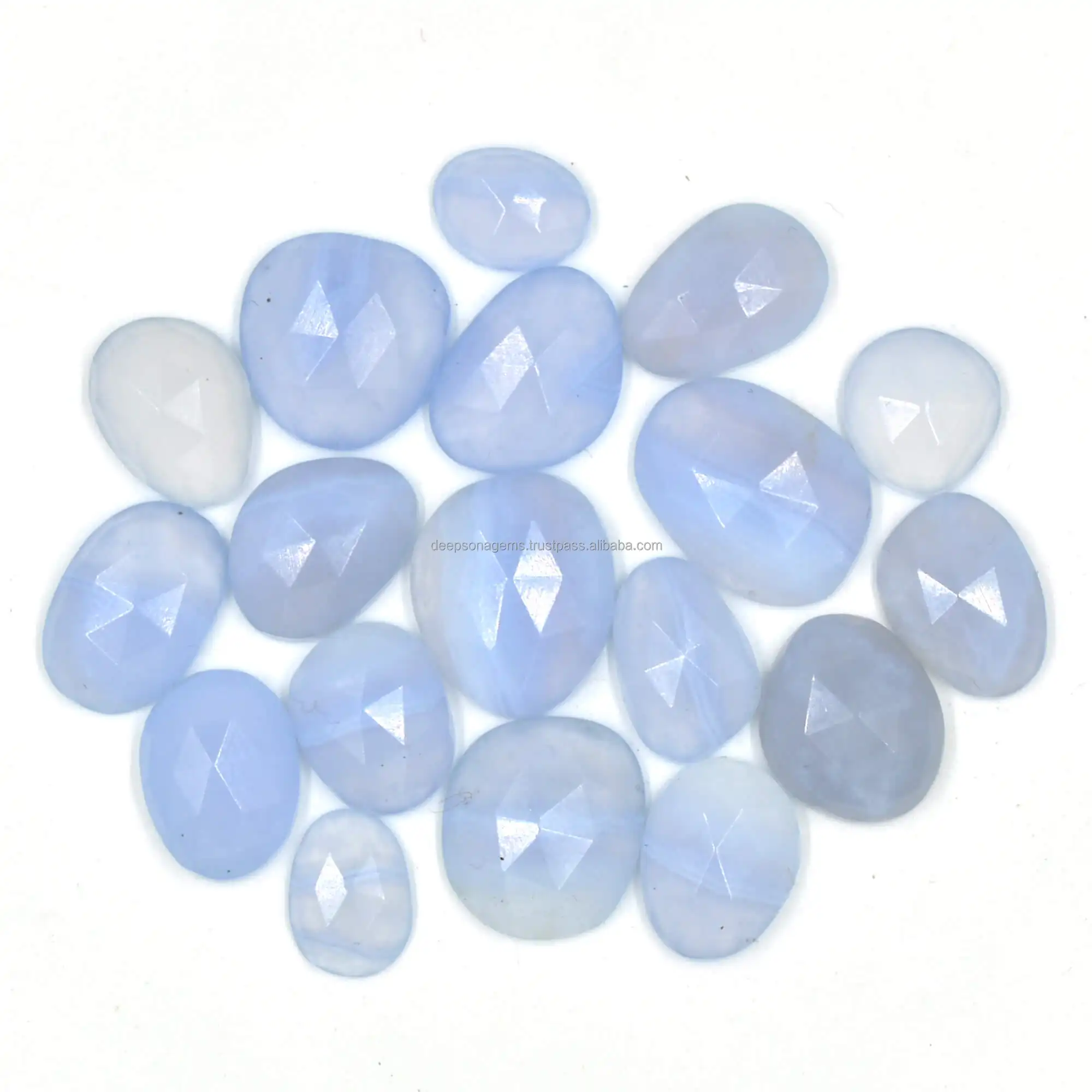 Натуральный Синий Агат, свободный драгоценный камень для ювелирных изделий, необычный граненый кабошон для браслета