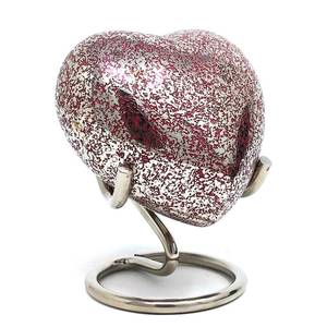 Brass Heart Shape Funeral Urn with Stand Small Metal <b>Keepsake</b> Urn <b>for</b> <b>Ashes</b> Memorial Pet Casket - Product Image 2