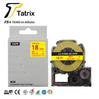 Tatrix SS18KW LC-5WBN LC5WBN18mm Noir sur Blanc Ruban Adhésif Compatible Cartouche pour Epson pour ROI JIM Imprimante D'étiquettes ruban