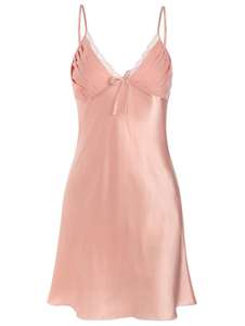 Camisones Elegantes y Sensuales para Mujer, 100% Seda Satén, Transpirables, de Secado Rápido, con Cuello en V, Sin Mangas, con Cierre de Cremallera, Ropa de Dormir para Primavera y Verano - Product Image 3