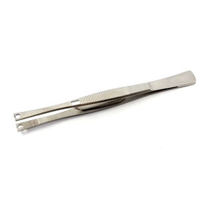 Pinzas para Piercing corporal de acero inoxidable, instrumentos de Piercing profesionales de calidad mate/brillante, cabeza ranurada, 14,3 CM, venta al por mayor - Product Image 1