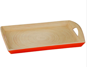 Plateau de service rectangulaire en bambou revêtu de haute qualité, ustensile de service dans un Bar, Restaurant, pour le café - Product Image 2