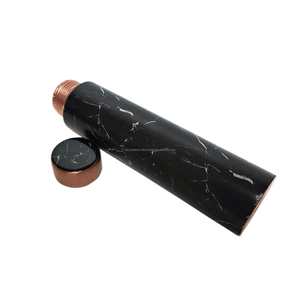 Frasco de botella de agua de cobre impreso Meena de mármol negro Capacidad de 700ml para regalos de negocios - Product Image 3