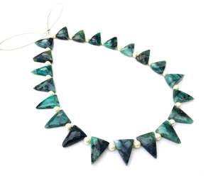 Piedras preciosas naturales de Esmeralda verde, 21 piezas, forma triangular, Briolette, Mayo, piedra de nacimiento, calidad superior, venta al por mayor - Product Image 3
