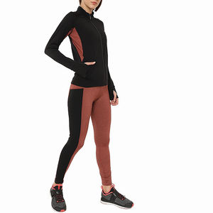 Survêtement à couleurs contrastées pour femmes, 2 pièces, en molleton, tenue de sport, vente en gros - Product Image 4