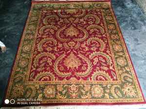 พรมขนสัตว์/ผ้าไหมแบบแฮนด์เมดลายแอบสแตรกต์สไตล์โมเดิร์น100ผูกปมมือกึ่งผ้าทอซักได้แบบกลับด้านได้สำหรับห้องนอน - Product Image 3