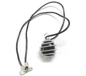 <b>Black</b> Agate Tumbled Stones <b>Wrap</b> Pendants - Product Image 1
