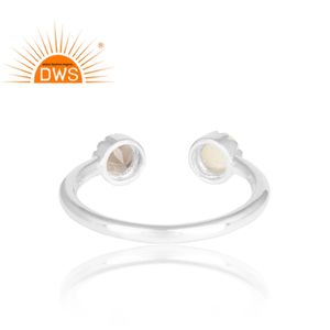 Bague en pierre précieuse en Quartz fumé naturel et opale éthiopienne, vente en gros, bijoux en argent fin, tendance, 925, nouvelle collection - Product Image 4