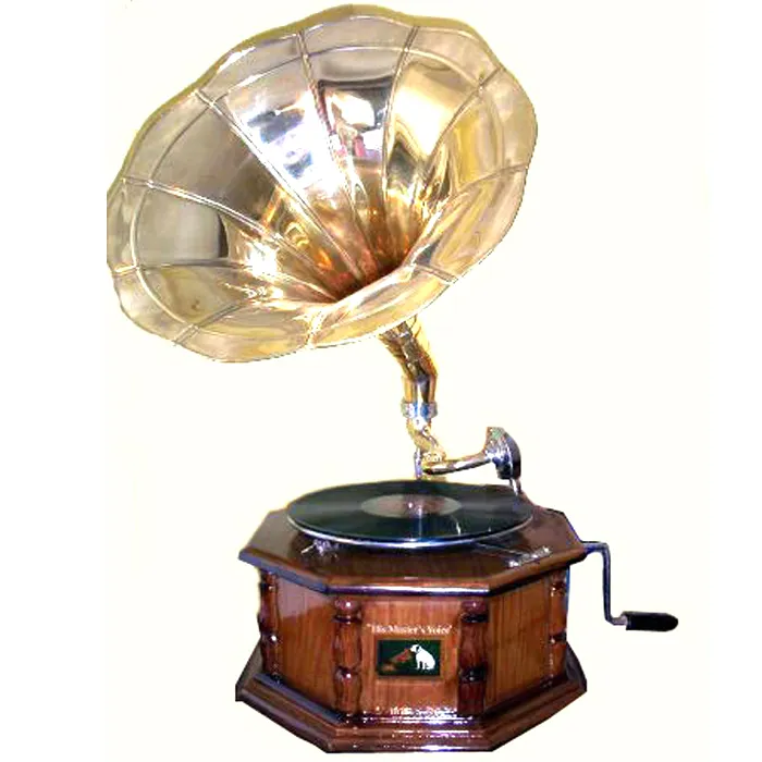 Vintage Antike Messing Grammophon Phonograph Handmade Shiny Brass Gramophone 