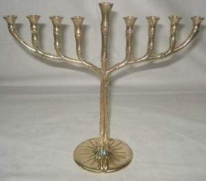 Chapado en oro Israel judío Menorah sostenedor de vela gráfico - Product Image 3