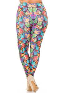 New Wholesale New Arrived Rainbow Venetian Hearts Leggings - Product Image 5