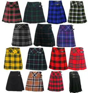 Minifalda escocesa para mujer, falda de tela escocesa, hecha de clan tartán, cualquier tamaño
