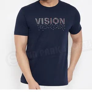 Yaz erkek moda baskı T Shirt yüksek kalite erkekler düz pamuk Polyester erkek T Shirt