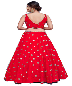 Diseñador Georgette bordado espejo trabajo lehenga choli con dupatta novia desgaste precio al por mayor mercado étnico Surat lehenga choli - Product Image 3