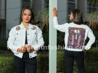 Veste en jean Bohème Gypsy Hip Hop – Grande Taille Respirante avec Broderie Artisanale et Patchwork Tribal Afghane pour l'Hiver