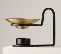 Brûleur d'arômes moderne Lumiere en laiton écologique avec finition or mat pour la maison, l'hôtel et le bar - Diffuseur d'huiles essentielles