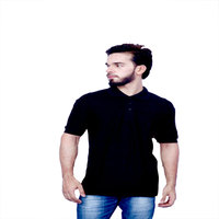 T-shirts en coton tricoté extensible 100 % pour hommes, couleur noire, manches courtes, prix abordable, couleurs et tailles personnalisables disponibles