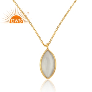 Collar con colgante de piedra de Luna Blanca Natural de plata de ley hecha a mano, joyería para mujer, regalo para ella - Product Image 2