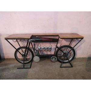 Mesa de consola de madera de hierro de alta calidad con diseño de ciclo industrial indio Muebles de automóvil superiores para sala de estar - Product Image 2