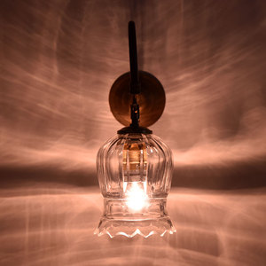 Clear Glass Tulip shaped Wall Lamp - Product Image 1