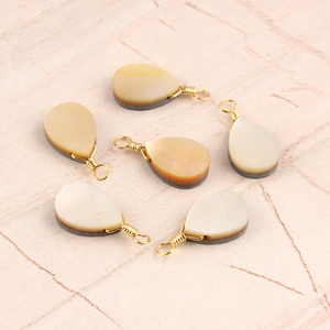 Conectores de piedras preciosas chapadas en oro/plata para fabricación de colgantes, joyería de alambre natural de perla madre única, envoltura de alambre - Product Image 1