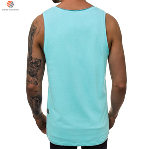 Débardeur pour homme en polyester tricoté bleu clair, couleur unie, respirant, col rond, décontracté, pour l'entraînement - Product Image 3