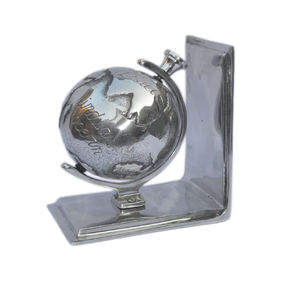 Globe métallique en Aluminium, finition entièrement argentée, Design de la carte du monde, meilleur pour la vaisselle, décoration - Product Image 2