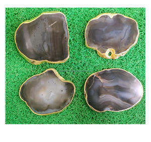 Wholesale <b>Blue</b> Agate <b>Coaster</b> Stone Slice More Color Choose Nature Agate Slices Cake Tray for Tableware Accessories - Product Image 1