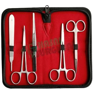 Kit de pratique de sutur pour étudiants en médecine Kit de suture en acier inoxydable avec étui en cuir à fermeture éclair/Kit de dissection pour étudiants en médecine - Product Image 1