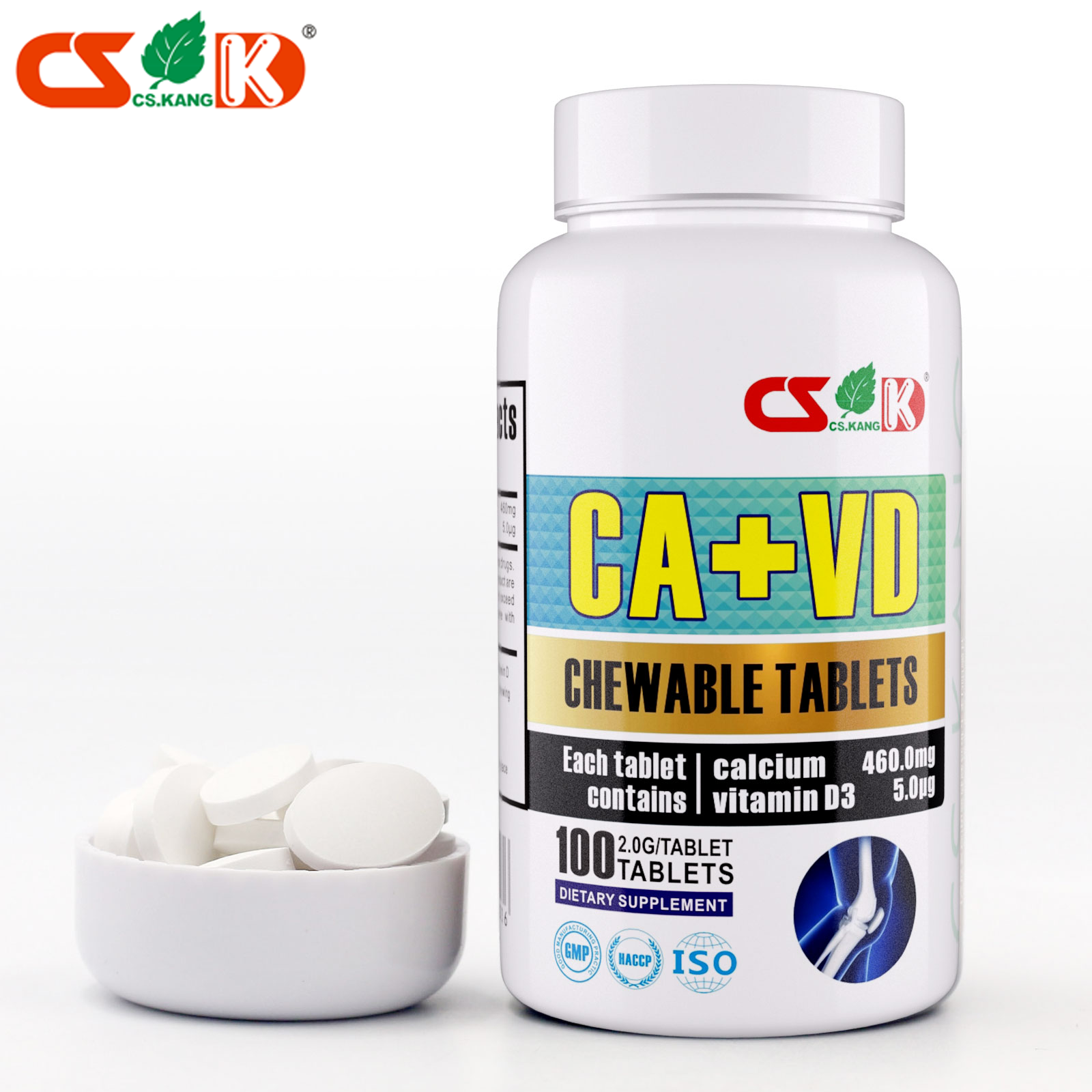 Wholesale price Complex Calcium Vitamin D Tablets with customized label bottle