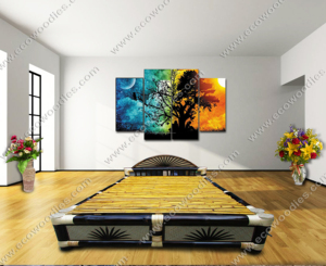 Cama Doble de Bambú Ligera, Ecológica y Duradera, Reutilizable, Muebles para Dormitorio de Apartamento, Cama No Plegable para Sala de Estar Interior - Product Image 3