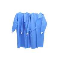 Robes chirurgicales non tissées SMS renforcées non stériles, robes chirurgicales étanches, robes d'isolation médicales jetables, 35 g/m²