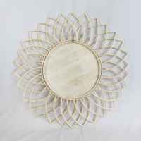 Miroir rond en rotin, décoration de maison, meubles en osier tissé, cadre en forme de miroir, Vanity, grande beauté