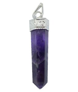 Purple Fluorite Pencil Pendants <b>Healing</b> <b>Crystal</b> Pendants for Unisex Fashion Jewelry from India - Product Image 1