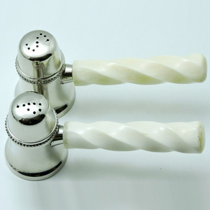 Table Top Antique Color Bone Handle & Brass with Nickel Polished Made by Professional Manufacturer <b>Salt</b> & <b>Pepper</b> <b>Set</b> - Product Image 3