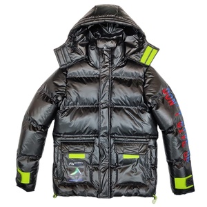 Veste matelassée à bulles avec broderie contrastée personnalisée pour hommes Manteau d'hiver en duvet - Product Image 1