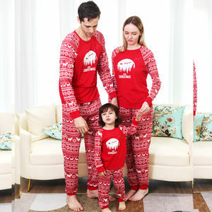 Conjunto de pijama Unisex para dormir, ropa de dormir familiar de manga larga para Navidad, venta al por mayor - Product Image 3