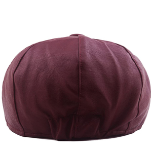 Custom logo Stylish <b>Plain</b> Embroidered Fashionable Blank Men PU Leather <b>Baseball</b> <b>Cap</b> Hat - Product Image 5