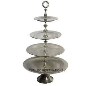 Soporte de pastel de 2 niveles con forma de corazón de Metal de aluminio, soporte de pastel de decoración de boda de lujo de estilo elegante de Color esmaltado - Product Image 2