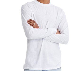 T-shirt à manches longues pour homme de haute qualité OEM, impression sérigraphique personnalisée, tissu en coton pur, vente en gros - Product Image 6